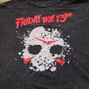 Men's Black Large Friday The 13th Jason Vorhees Horror Movie Shirt Scary